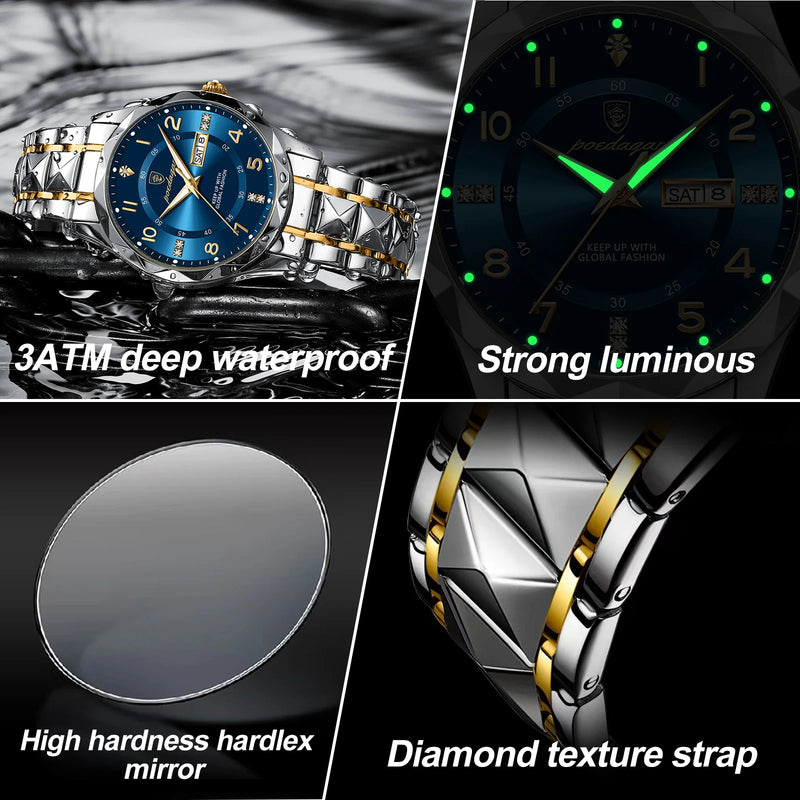 POEDAGAR Luxury Men Quartz - Loja Home Utilidades