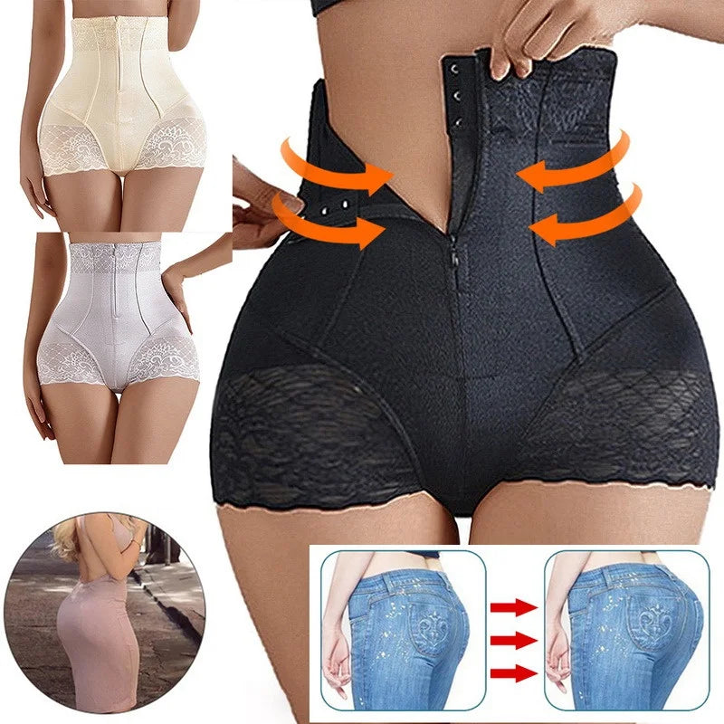 Body Shaper High Waist Butt-lifting Body Zipper Belly Pants Seamless Waist-shaping Summer Thin Body-shaping Pants for Women - Loja Home Utilidades