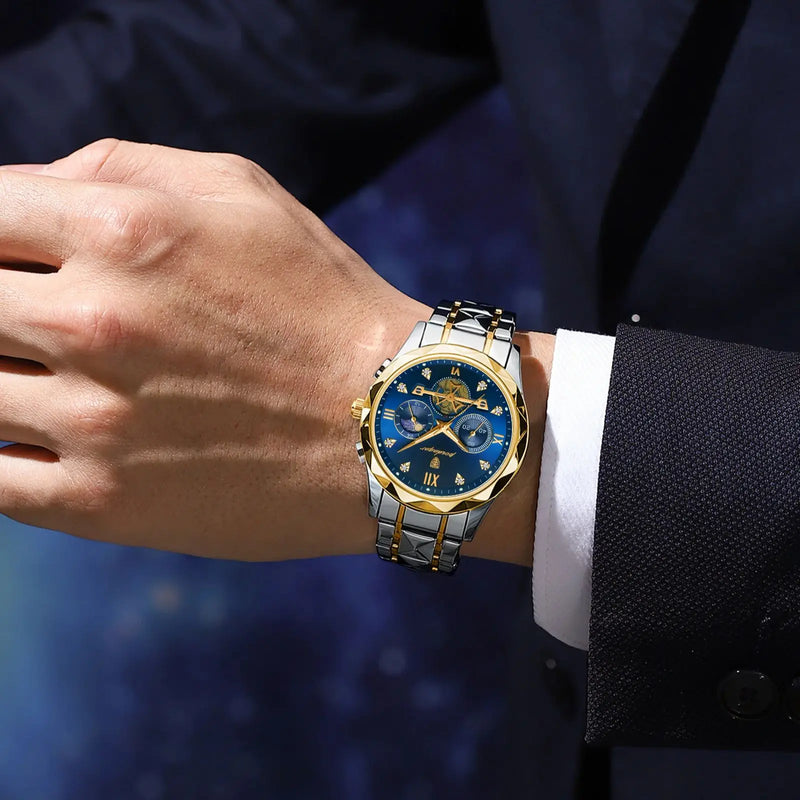 POEDAGAR Luxury Man Wristwatch Waterproof Luminous Chronograph Watch for Men Stainless Steel Men's Quartz Watches reloj hombre - Loja Home Utilidades